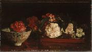John La Farge Flowers on a Japanese Tray on a Mahogany Table Spain oil painting reproduction
